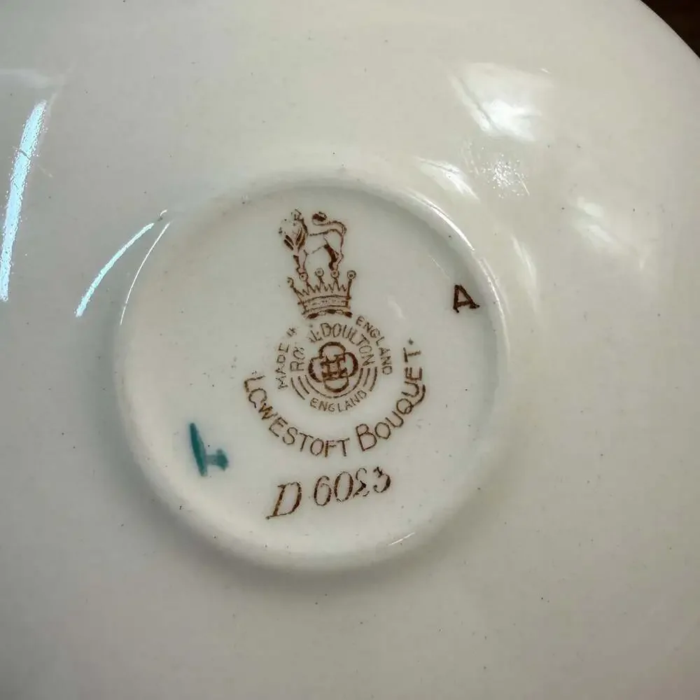 Royal Doulton Lowestoft Bouquet #D6023 China Saucer c.1940-1948 REPLACEMENT